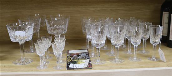 A part suite of Waterford Lismore pattern table glass, etc.,